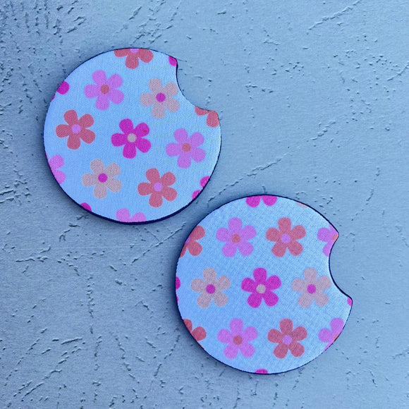 Spring Floral Car Coaster Set