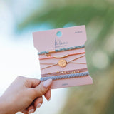 "Explore" Gold Compass Charm Hair Tie Bracelets: Medium