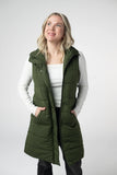 Harlow Long Vest in Dark Olive