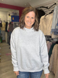 Heather Gray Cozy Mock Neck Pullover