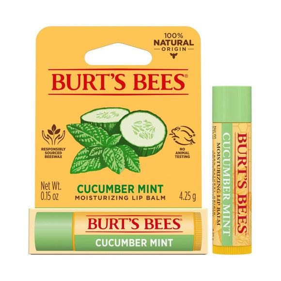 Cucumber Mint Moisturizing Lip Balm With Beeswax, Blister Box