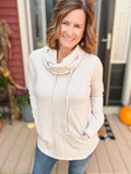 Oatmeal Cowl Neck Top