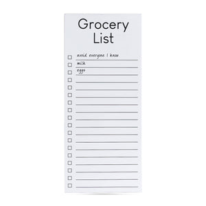 Grocery List | avoid everyone I know, milk, eggs list pad