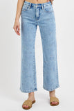 Embroidered Wide Leg Risen Denim