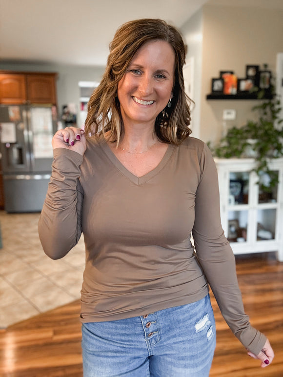 Butter Soft Long Sleeve in Mocha