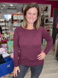 Camille Raglan Sweater in Merlot