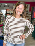 Mariah Mocha Striped Sweater