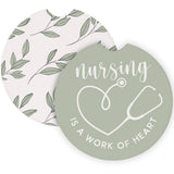 Nursing Heart Leaves Nurse Gift Car Coaster Set