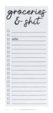 Groceries & shit (wine) snarky printed list pad 50 sheets
