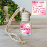 Hanging Car Diffusers | Island Escape | Made in USA: Round Bottle