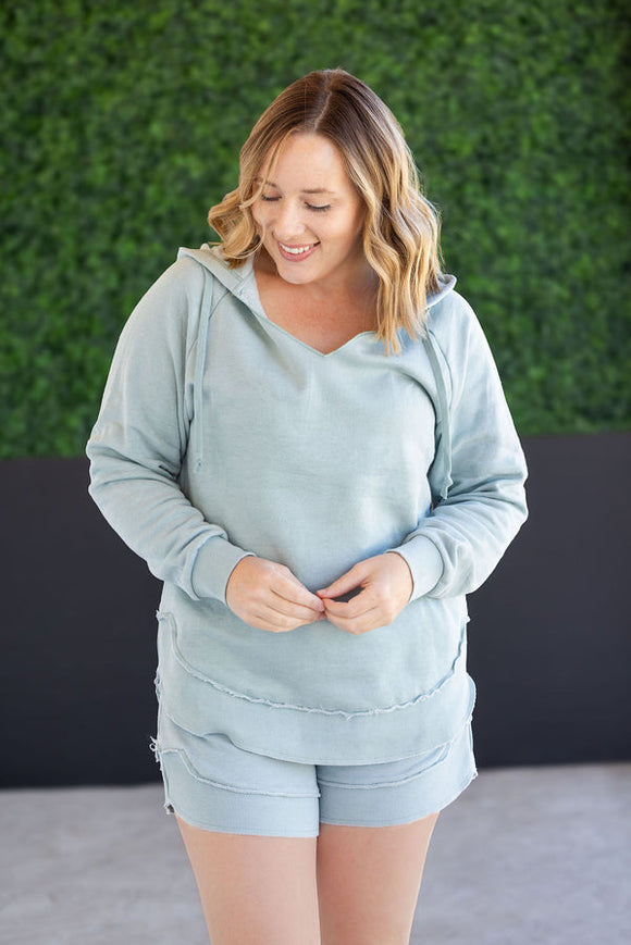 Vintage Wash Beach Hoodie in Seabreeze