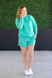Vintage Wash Pullover in Carribean Green