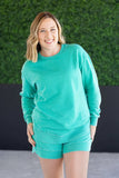 Vintage Wash Pullover in Carribean Green