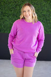 Vintage Wash Pullover in Vivid Orchid