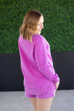 Vintage Wash Pullover in Vivid Orchid