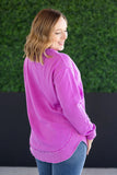 Vintage Wash Pullover in Vivid Orchid