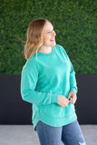 Vintage Wash Pullover in Carribean Green