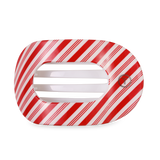 Teleties Flat Round Hair Clip | Large | Candy Cane Crush