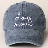 Dog Mom Lettering Embroidery Baseball Cap: BLACK / One Size