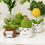 Handmade Crochet Succulent Cactus Mini Potted Plants Decor: Cactus Ball