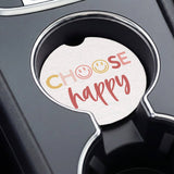 Choose Happy Smileys Car Coaster Set