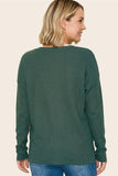 Center Seam Mini Waffle Sweater Top