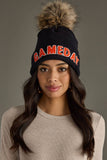 Black & Orange Game Day Pom Hat