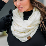 CC Cable Scarf in Light Grey