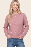 Pom Pom Polka Dot Sweater in Mauve