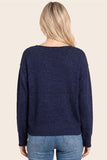 Navy Sparkle Boat Neck Sweater