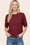 Diamond Pattern Sweater in Wine