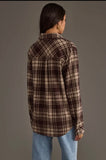 Kendra Shacket in Brown Plaid
