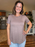 Basic Tunic Tee in Mocha