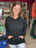 Kacey Ribbed Hoodie in Black