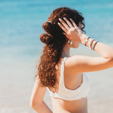 "Anchor" White & Gold Nautical Charm Hair Tie Bracelets: Medium