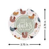 Ducks Row Chickens Farmhouse Car Coaster Set