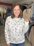 Ducks & Chickens Floral Cozy Sweatshirt
