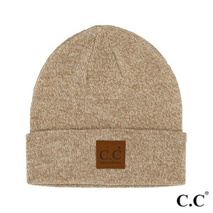 CC Logo Beanie in Taupe Mix