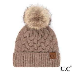 Taupe Ultra Soft CC Cable Hat