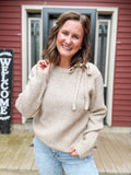 Cutout Tie Neck Sweater in Mocha
