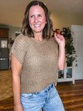 Open Knit Sweater in Taupe