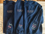 Navy Mama (or other word) Custom Embroidered Sweatshirt