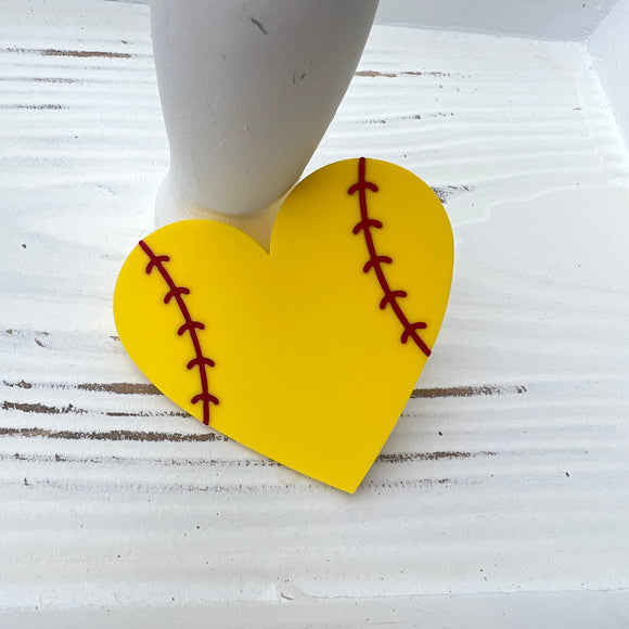 Softball Heart Bogg Bag Charm