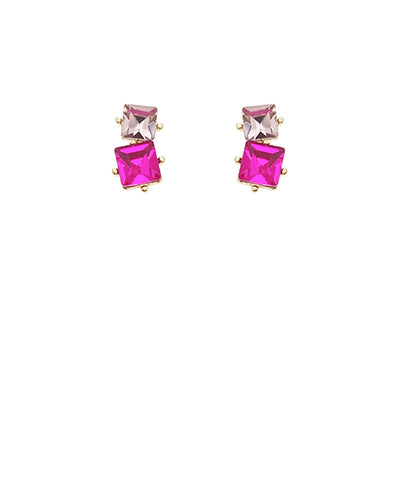 Spicy Pink Gemstone Studs