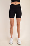 Ribbed Black Biker Shorts