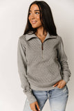 Ampersand Avenue Quilted Half Zip in Grey