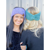 Black CC Shearling Yarn Twisted Women's Headband