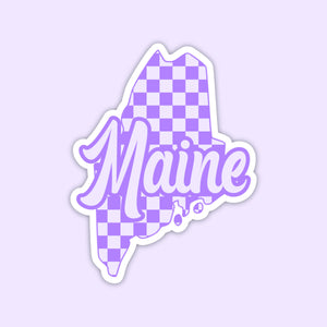 Maine Purple Checker State Sticker