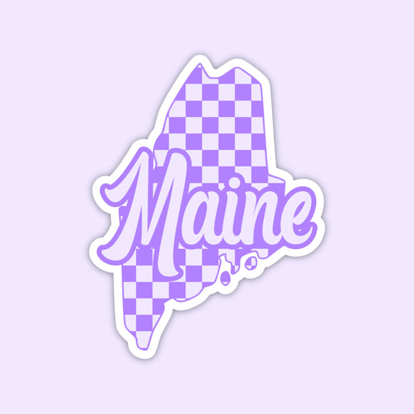 Maine Purple Checker State Sticker