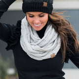 CC Cable Scarf in Ivory